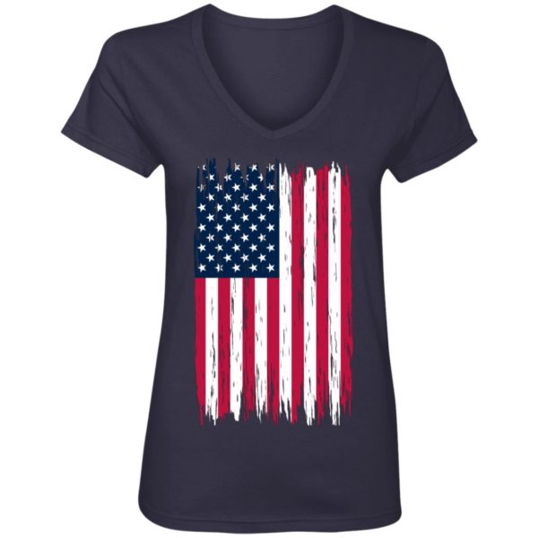 Vertical Flag Ladies' V-Neck T-Shirt - American Proud